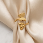 18K Gold Plated Butterfly Finger Ring