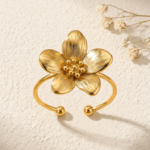 18K Gold Plated - Cherry Blossom Finger Ring
