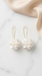 Flower Petal Geometric Long Dangle Earrings