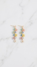 Colorful Floral Drop Earrings - Image 3