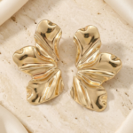 Wavy Floral Half-Hoop Earrings