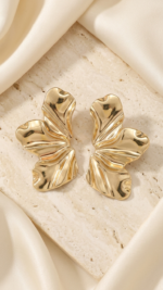 Wavy Floral Half-Hoop Earrings