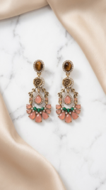 Flower Statement Pink Earrings