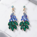 14K Gold Plated-Peacock Feather Earrings
