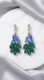14K Gold Plated-Peacock Feather Earrings