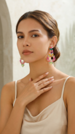 Colorful Decorative dangle earrings - Image 3