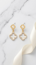 Quatrefoil Clover Drop Earrings