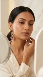 Flower Statement Pink Earrings - Image 6