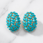 Turquoise Cluster Hoop Earrings