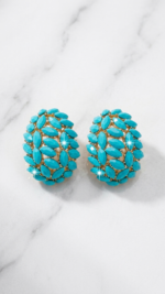 Turquoise Cluster Hoop Earrings