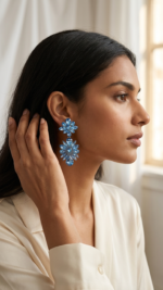 Exaggerated Floral Earrings - Image 3