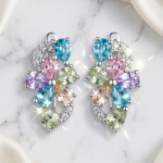 Flower-Shaped Multicolor Mini Luxe Earrings