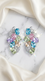 Flower-Shaped Multicolor Mini Luxe Earrings