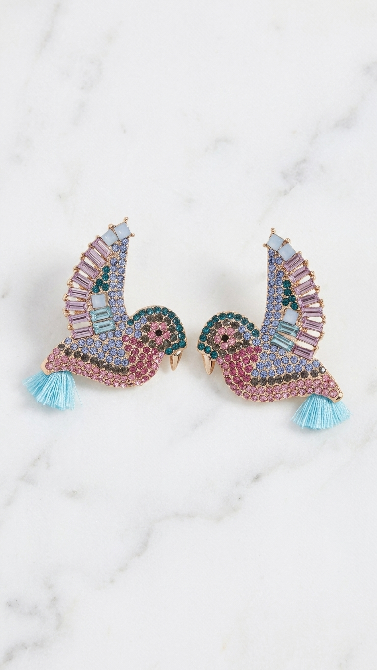 pomelli_photoshoot_image_9_16_0720 (47) Colorful Hummingbird Earrings - Image 1