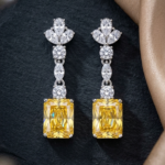 Yellow Crystal Drop Earrings