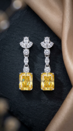 Yellow Crystal Drop Earrings