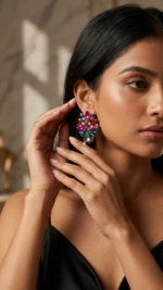 Bowknot And Rhinestone Decor Earrings - Image 6
