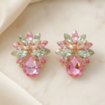 Bowknot And Rhinestone Decor Earrings