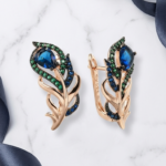 18k Rose Gold Plated Peacock Earrings