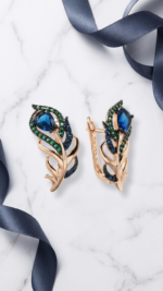 18k Rose Gold Plated Peacock Earrings