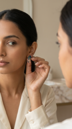 18k Rose Gold Plated Peacock Earrings - Image 6