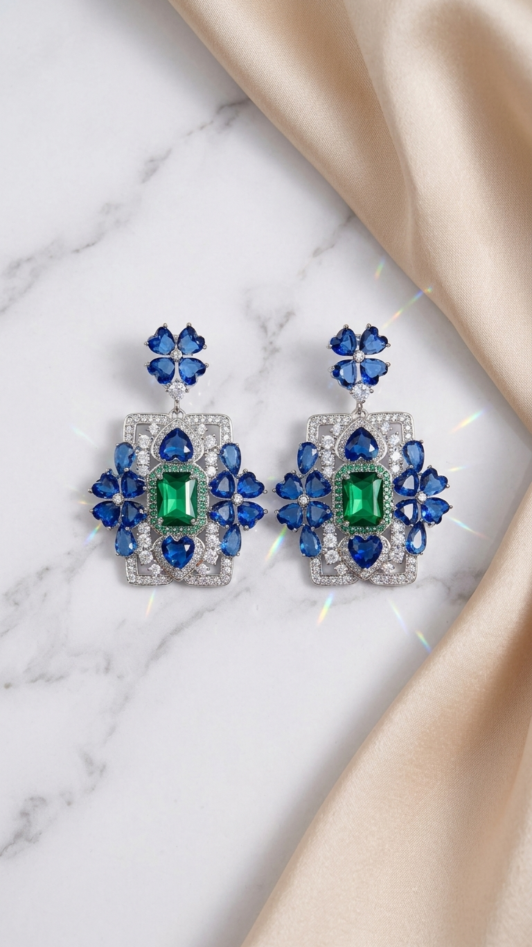 pomelli_photoshoot_image_9_16_0721 (19) Silver Plated Hollow Leaf Earring - Image 1