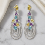 Sterling Silver Multicolored Dangle Earrings