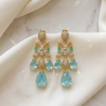 Pear Cut Light Blue Earrings