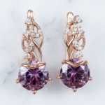 Versatile Exquisite Purple Floral Earrings