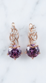 Versatile Exquisite Purple Floral Earrings