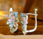 Flower-Shaped Multicolor Mini Luxe Earrings - Image 3