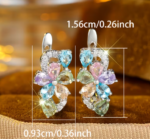 Flower-Shaped Multicolor Mini Luxe Earrings - Image 6