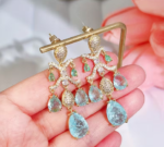 Pear Cut Light Blue Earrings - Image 2