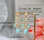 Pear Cut Light Blue Earrings - Image 3