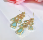 Pear Cut Light Blue Earrings - Image 4
