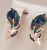 18k Rose Gold Plated Peacock Earrings - Image 4