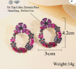 Rose Red Flower Wreath Drop Earrings - Image 5