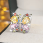 Yellow Stone Silvery Earrings - Image 2