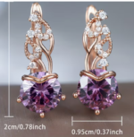 Versatile Exquisite Purple Floral Earrings - Image 2