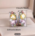 Yellow Stone Silvery Earrings - Image 3